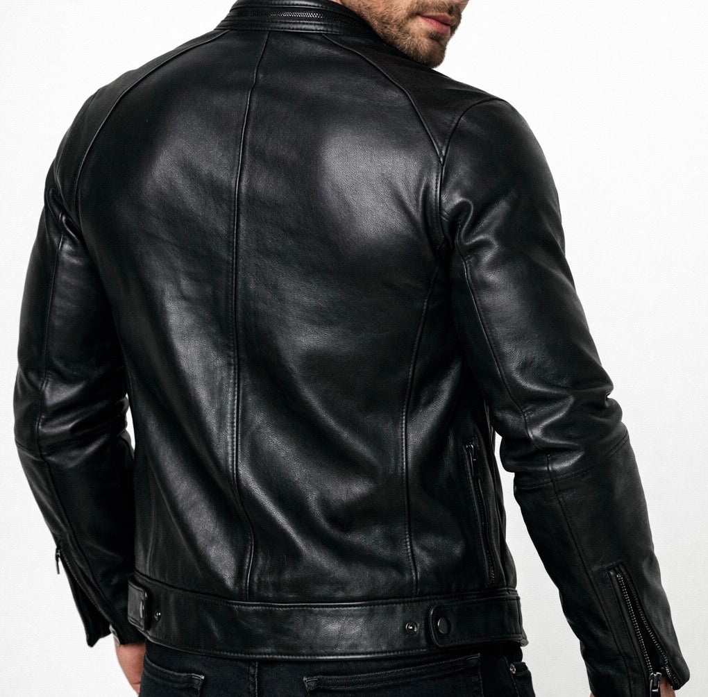Shadowline Black Leather Moto Jacket