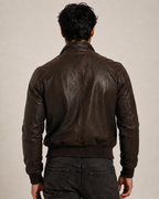 Brown Distressed Sheep Leather Bomber Jacket – Brunnero