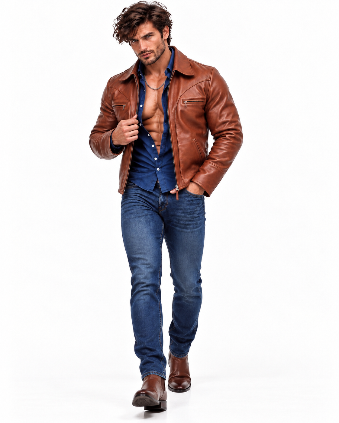 Royce Chestnut Brown Leather Jacket