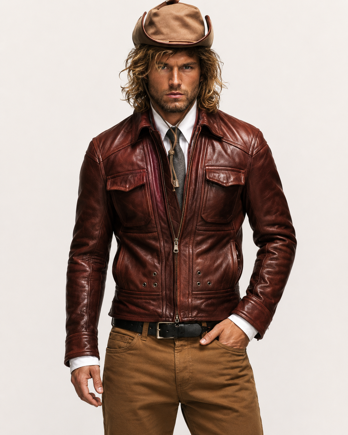 Burnished Bordeaux Sheepskin Jacket - Morvayn