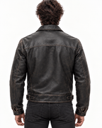 Darkstone Dark Brown Distressed Sheep Leather Jacket