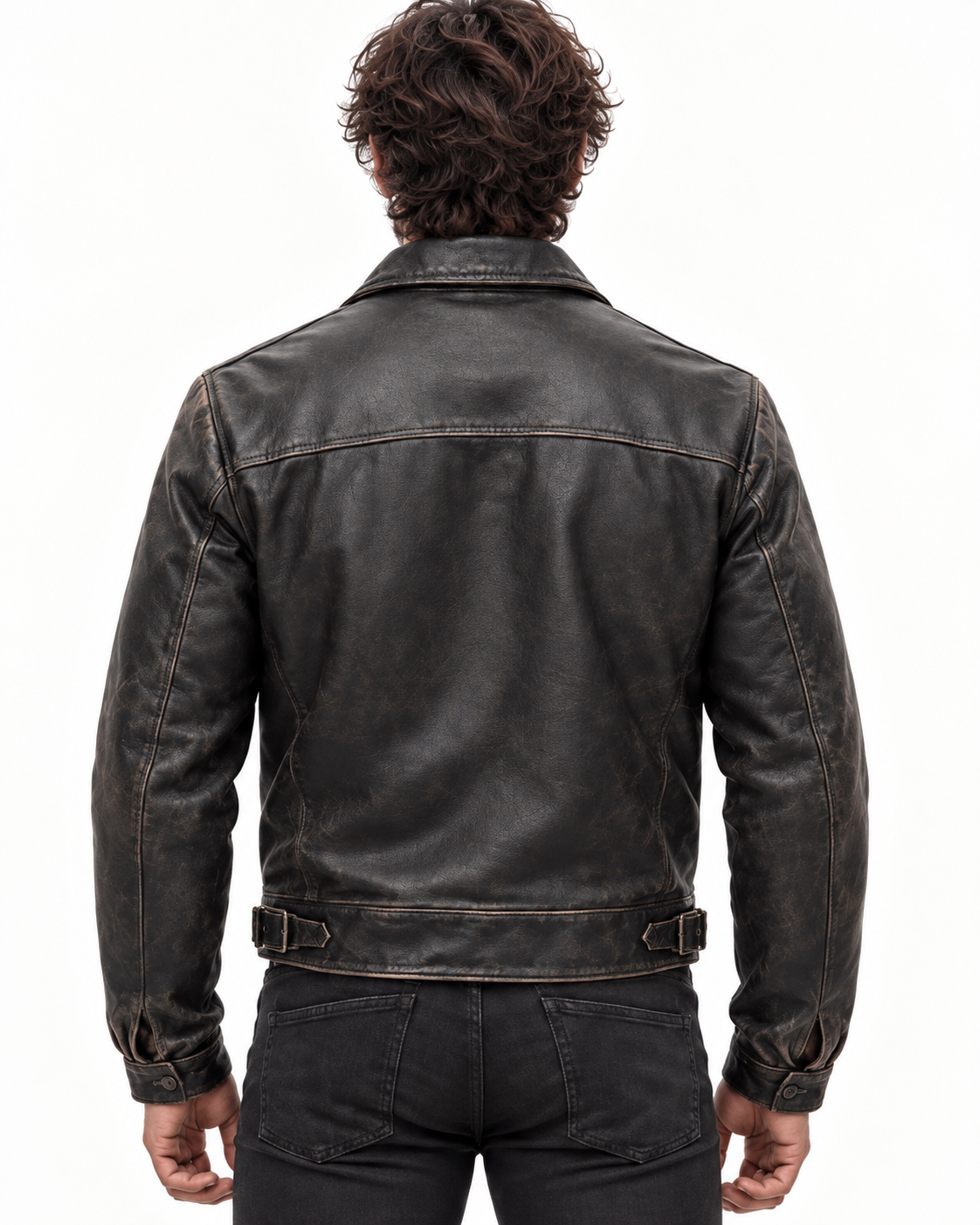 Darkstone Dark Brown Distressed Sheep Leather Jacket