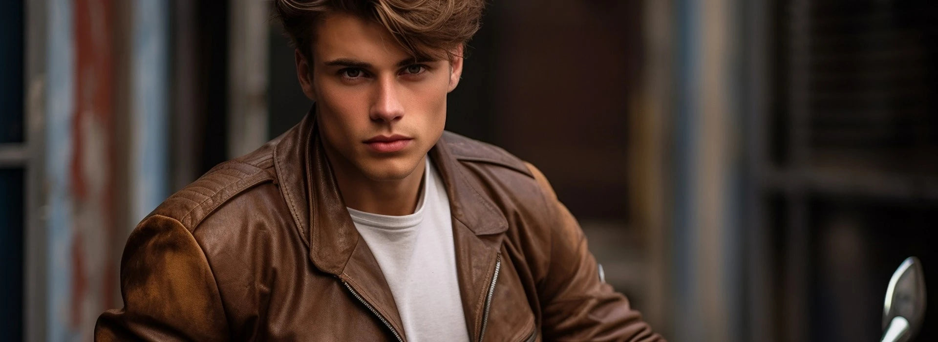 Premium men’s leather biker jacket in black – Daaran official collection