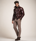 Dark Brown Sheepskin Leather Jacket Sable by Daaran