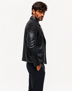 Raven Black Leather Biker Jacket