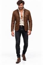 Roma Heritage Brown Leather Jacket