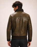 Vintage Brown Leather Bomber Jacket – Daaran Ravvion