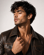 Men's B3 Sheepskin Bomber Flight Jacket | Daaran – collar and zipper detail