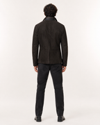 Black Suede Blazer Jacket – Daaran Savren – three-quarter view