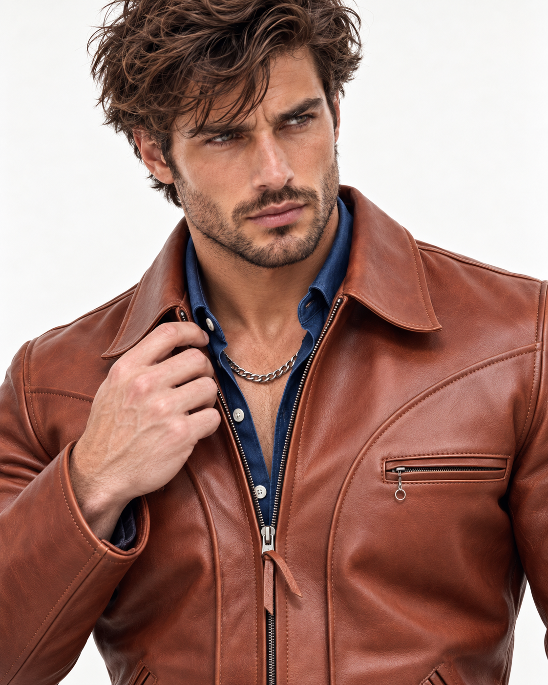 Royce Chestnut Brown Leather Jacket