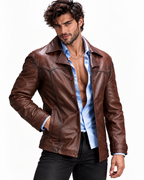 Roadsmith Brown Leather Bomber Jacket