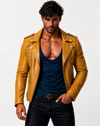 The VEYN Brown Sheepskin Moto Jacket | Daaran – hardware and button detail