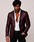 Cognac Brown Suede Leather Blazer – VEYNOR | Daaran – flat lay view