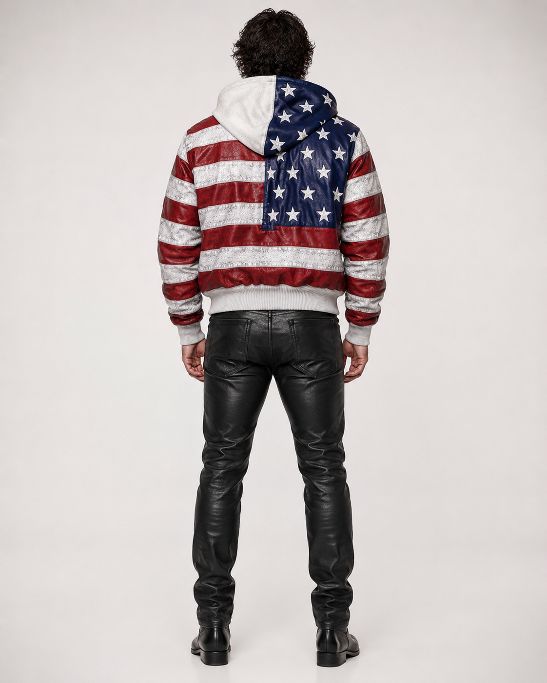 Distressed Sheep Leather Bomber Jacket – Daaran Keaton – interior lining view