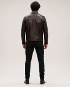 Brown Sheep Leather Moto Racer Jacket – Stryker