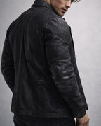 Vault Black Suede Leather Jacket for Men