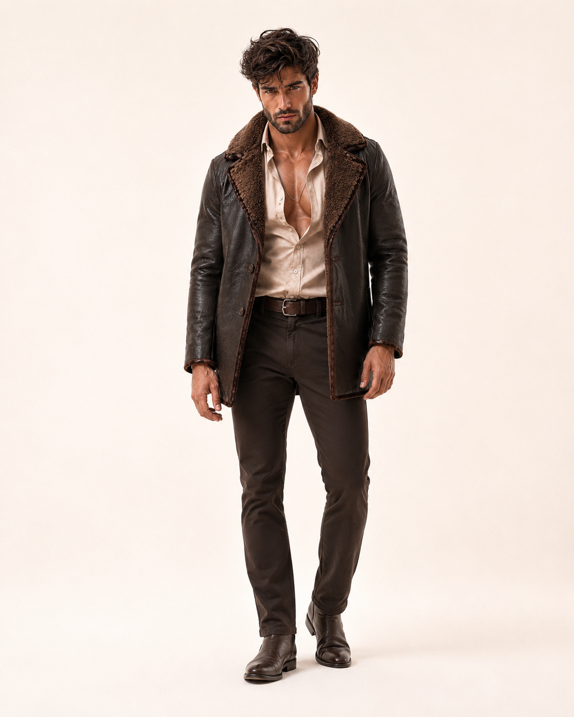 Eclipse Shearling Brown Leather Jacket