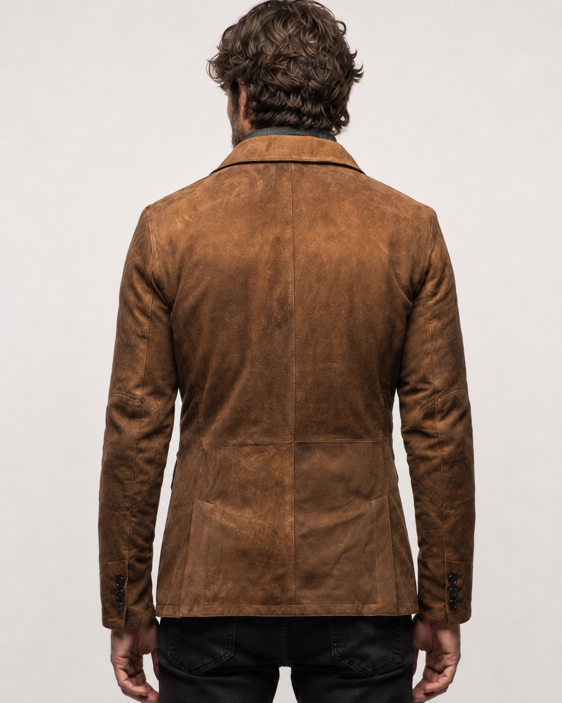 Caramel Brown Suede Blazer - Men's Tailored Sport Coat