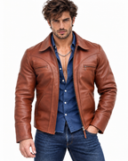Royce Chestnut Brown Leather Jacket