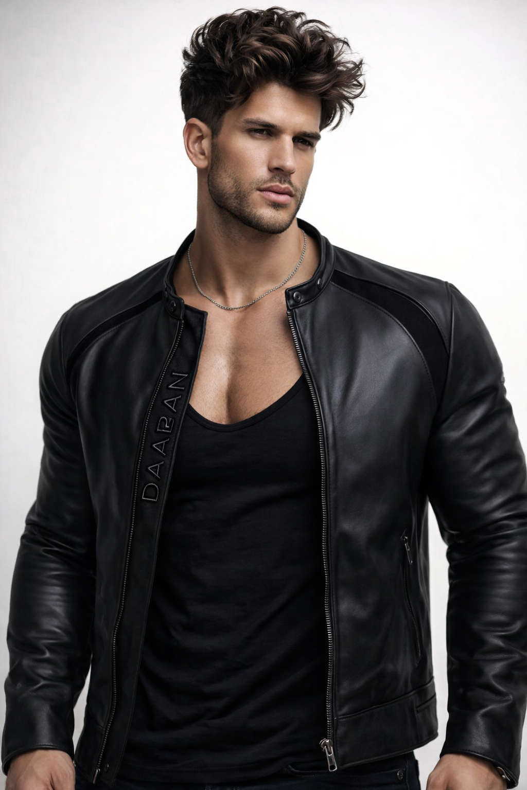 Shadowline Black Leather Moto Jacket