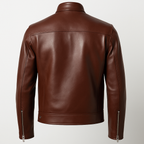 Dakota Luxe Brown Leather Biker Jacket