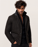 Black Suede Blazer Jacket – Daaran Savren – back view