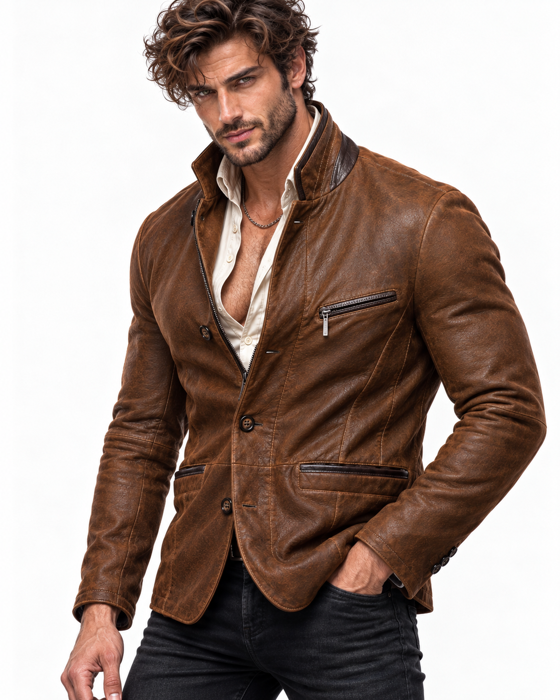 Roma Heritage Brown Leather Jacket