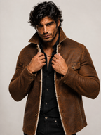 RustRidge Distressed Brown Suede Leather Jacket
