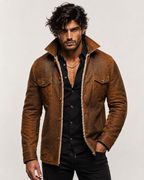 RustRidge Distressed Brown Suede Leather Jacket