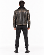 Black Sheep Leather Shearling Collar Jacket – KOVAR