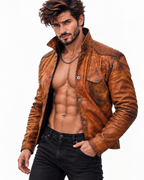 Dravenor by Daaran Cognac Burnished Leather Jacket
