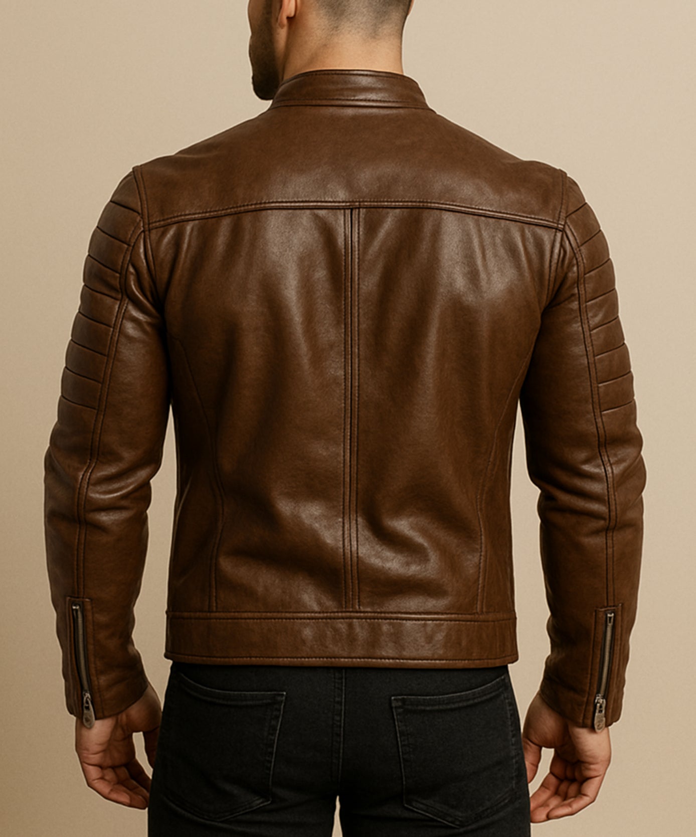 Signature Cowhide Black leather Trucker Jacket