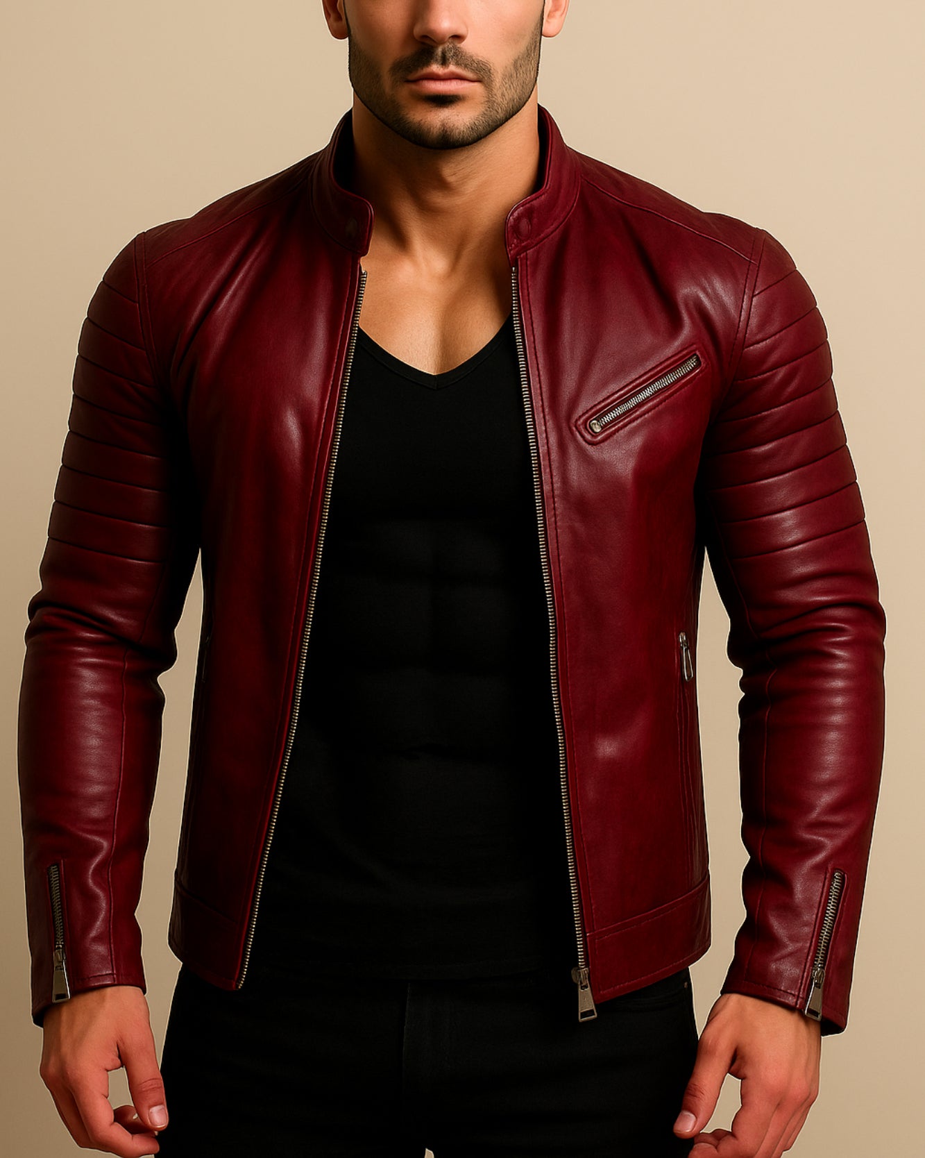 Signature Cowhide Black leather Trucker Jacket