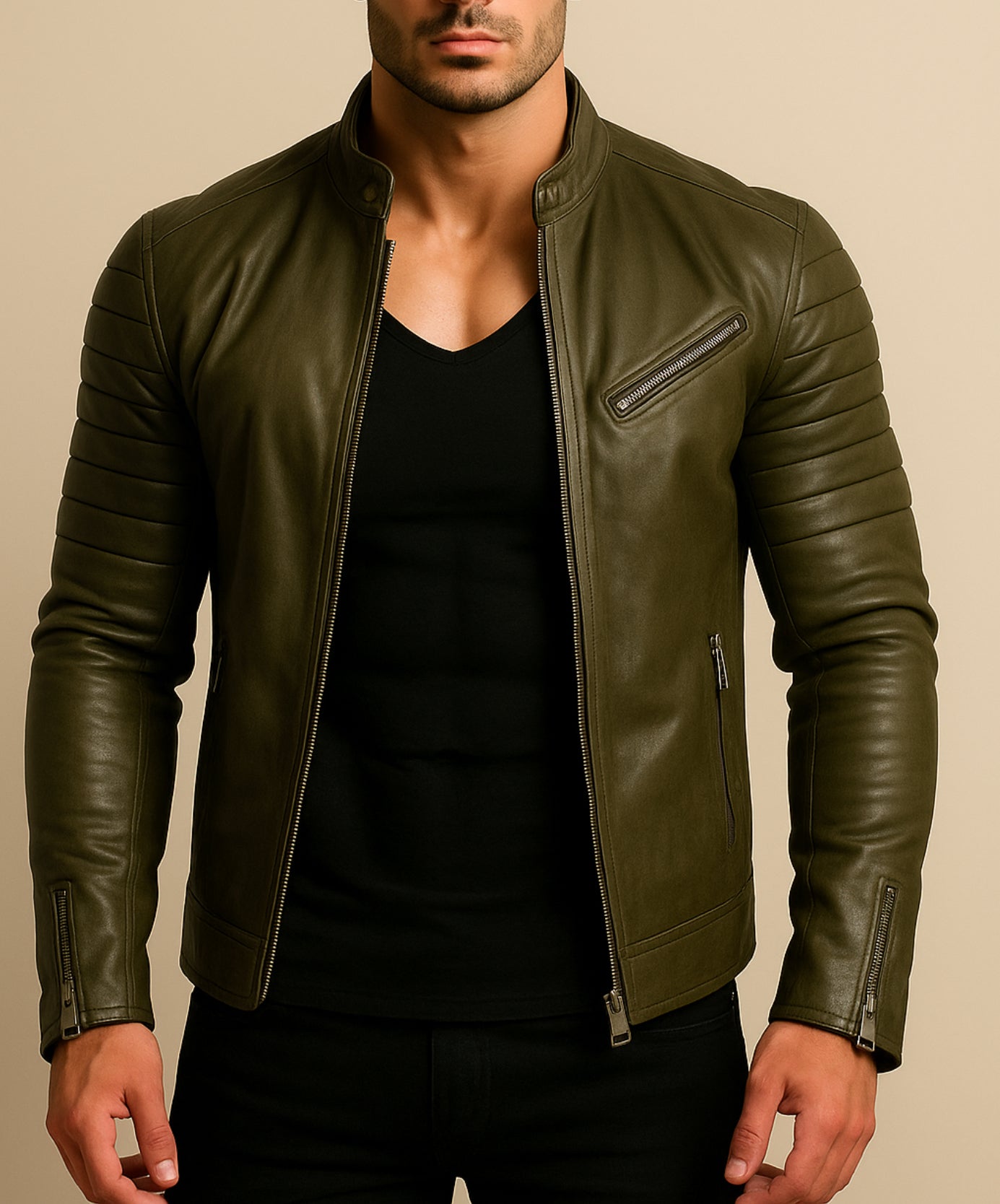 Signature Cowhide Black leather Trucker Jacket