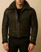 Ironclad Aviator Olive Green Leather Bomber Jacket