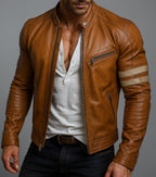 El Toro Tan Leather Café Racer Jacket
