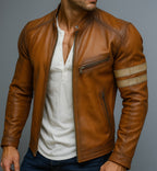 El Toro Tan Leather Café Racer Jacket