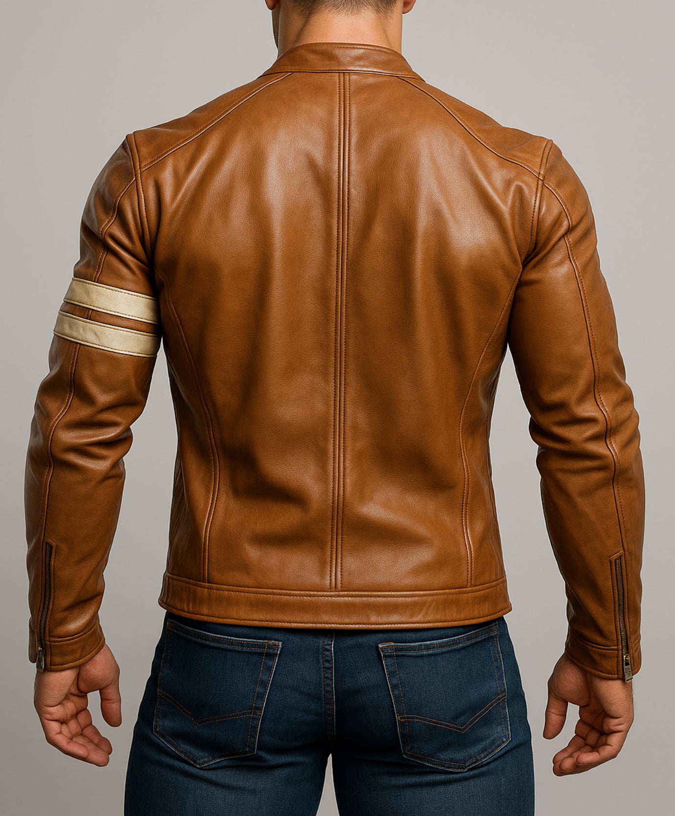 El Toro Tan Leather Café Racer Jacket