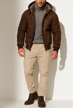 Alpine Nomad Brown Suede Leather Jacket