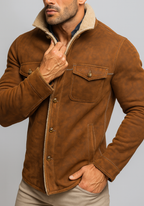 RustRidge Distressed Brown Suede Leather Jacket