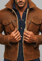 RustRidge Distressed Brown Suede Leather Jacket