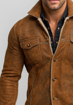 RustRidge Distressed Brown Suede Leather Jacket