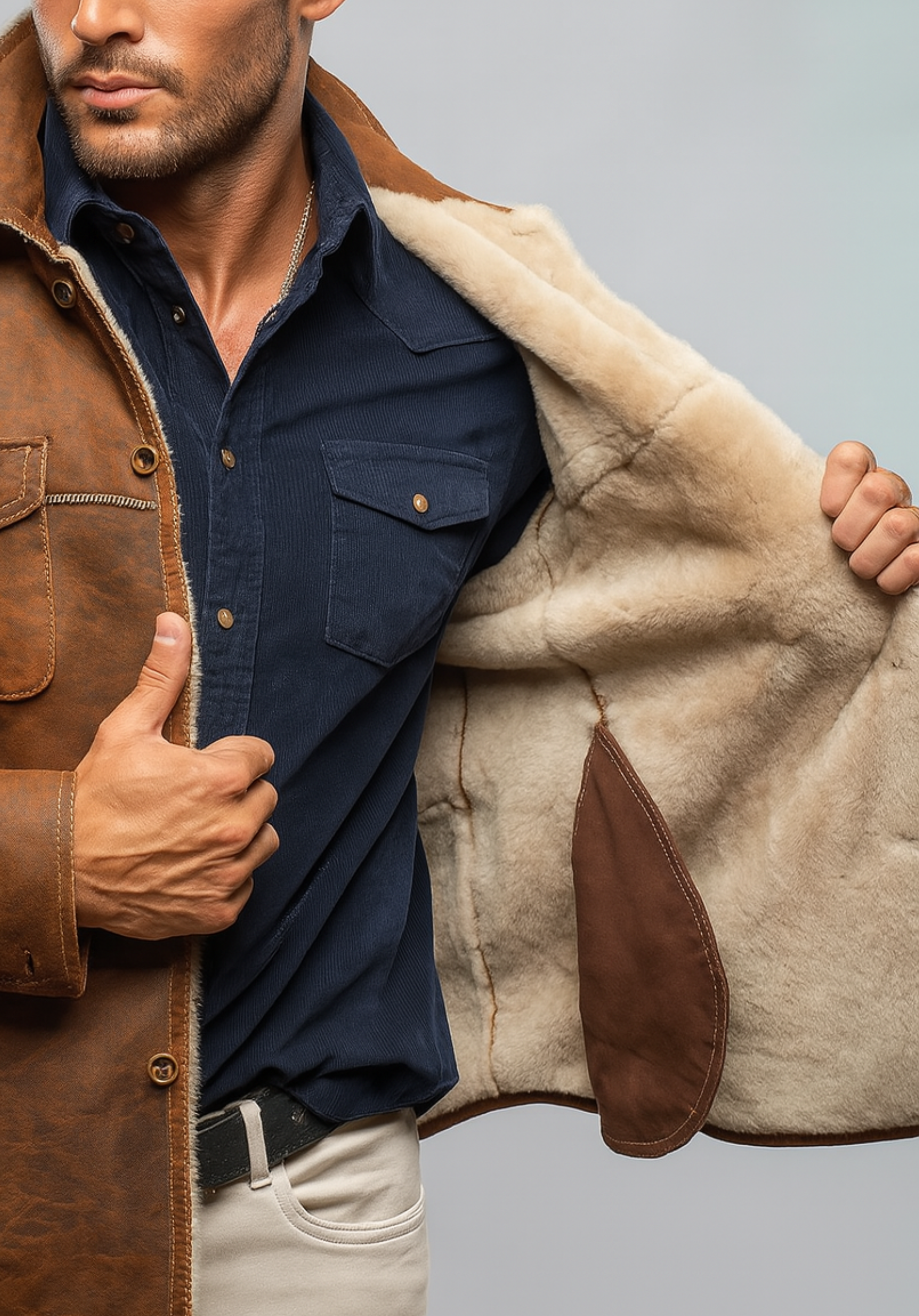RustRidge Distressed Brown Suede Leather Jacket