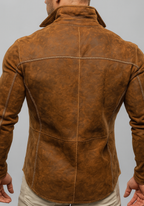 RustRidge Distressed Brown Suede Leather Jacket