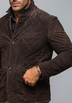 Baron Quilted Brown Suede Leather Jacket