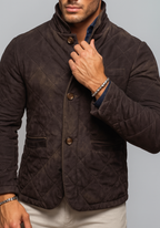 Baron Quilted Brown Suede Leather Jacket