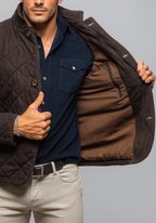 Baron Quilted Brown Suede Leather Jacket