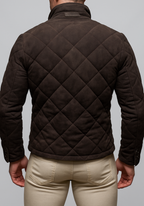 Baron Quilted Brown Suede Leather Jacket
