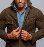 SableMark Vintage Brown Suede Leather Jacket