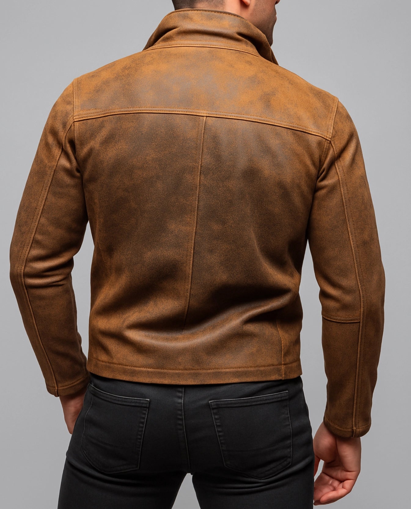 Rustborne Rider Distressed brown Leather Biker Jacket